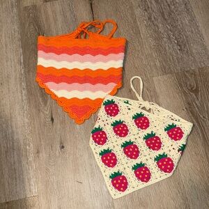 Set of 2 Crotchet Hair Scarf/Bandanas